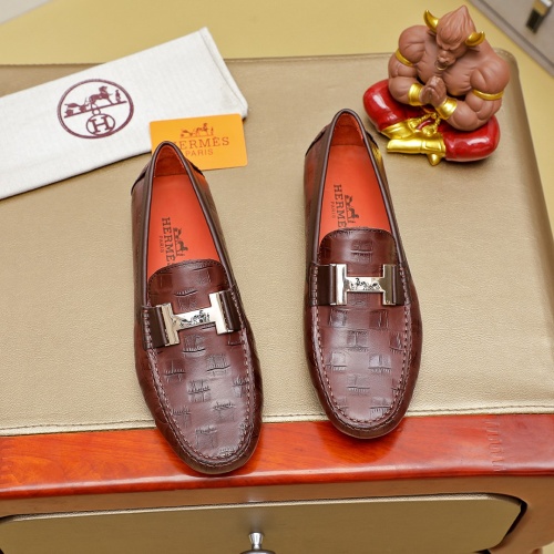 Hermes Leather Shoes For Men #1257188 $68.00 USD, Wholesale Replica Hermes Leather Shoes