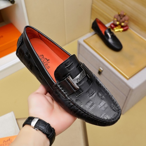 Replica Hermes Leather Shoes For Men #1257189 $68.00 USD for Wholesale