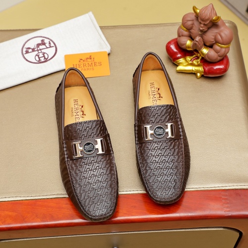 Hermes Leather Shoes For Men #1257190 $68.00 USD, Wholesale Replica Hermes Leather Shoes