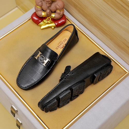 Replica Hermes Leather Shoes For Men #1257192 $68.00 USD for Wholesale