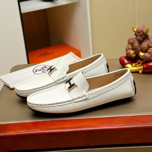 Replica Hermes Leather Shoes For Men #1257193 $68.00 USD for Wholesale