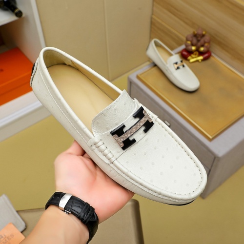 Replica Hermes Leather Shoes For Men #1257194 $68.00 USD for Wholesale