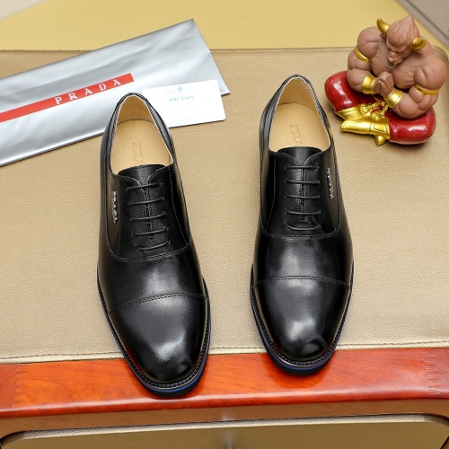 Replica Prada Leather Shoes For Men #1257196 $96.00 USD for Wholesale