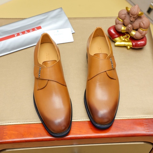 Replica Prada Leather Shoes For Men #1257198 $96.00 USD for Wholesale