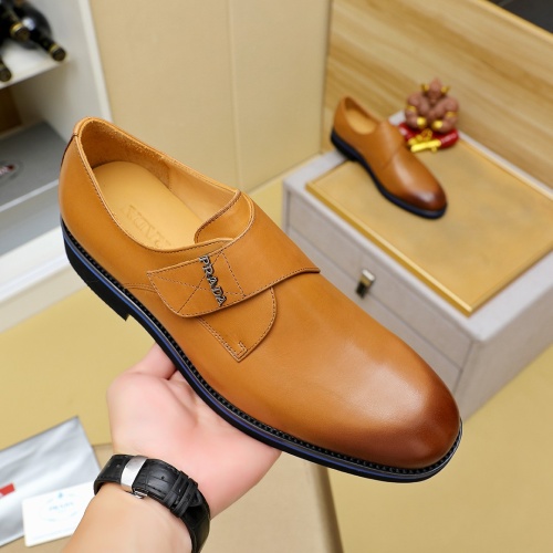 Replica Prada Leather Shoes For Men #1257198 $96.00 USD for Wholesale