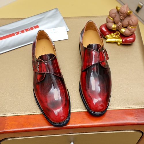 Replica Prada Leather Shoes For Men #1257199 $96.00 USD for Wholesale