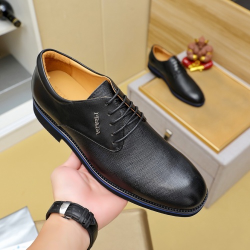 Replica Prada Leather Shoes For Men #1257201 $96.00 USD for Wholesale