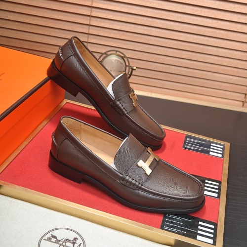 Replica Hermes Leather Shoes For Men #1257209 $98.00 USD for Wholesale