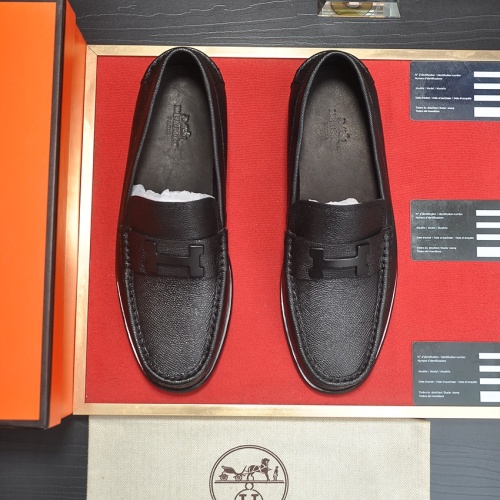 Replica Hermes Leather Shoes For Men #1257210 $98.00 USD for Wholesale