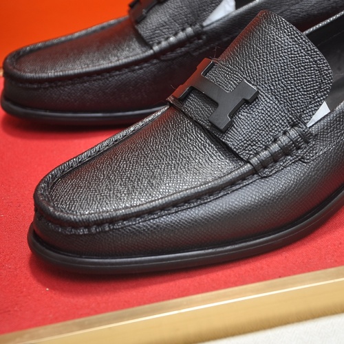 Replica Hermes Leather Shoes For Men #1257210 $98.00 USD for Wholesale