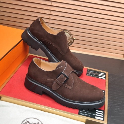 Replica Hermes Leather Shoes For Men #1257321 $118.00 USD for Wholesale