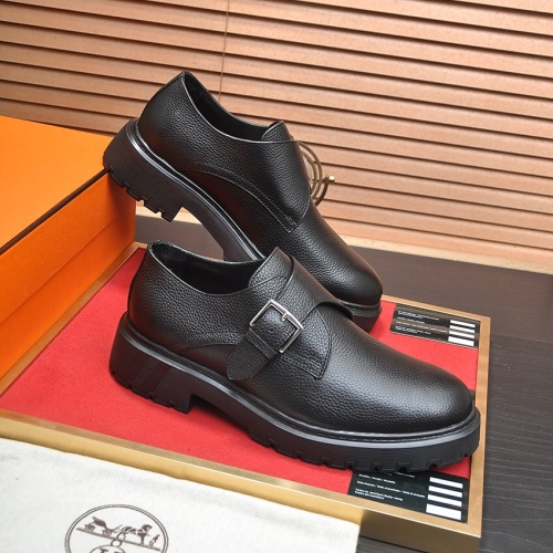 Replica Hermes Leather Shoes For Men #1257327 $118.00 USD for Wholesale