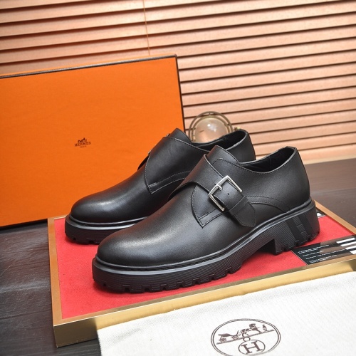 Hermes Leather Shoes For Men #1257328 $118.00 USD, Wholesale Replica Hermes Leather Shoes