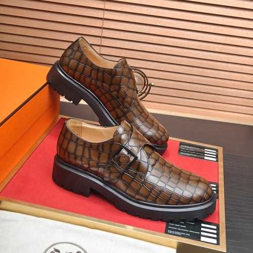 Replica Hermes Leather Shoes For Men #1257330 $118.00 USD for Wholesale