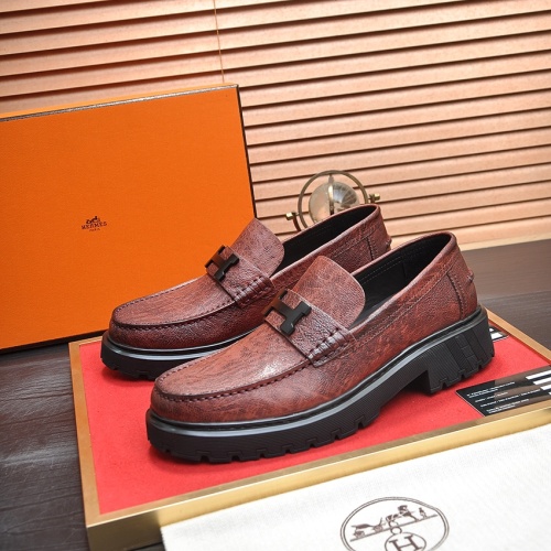 Hermes Leather Shoes For Men #1257334 $118.00 USD, Wholesale Replica Hermes Leather Shoes