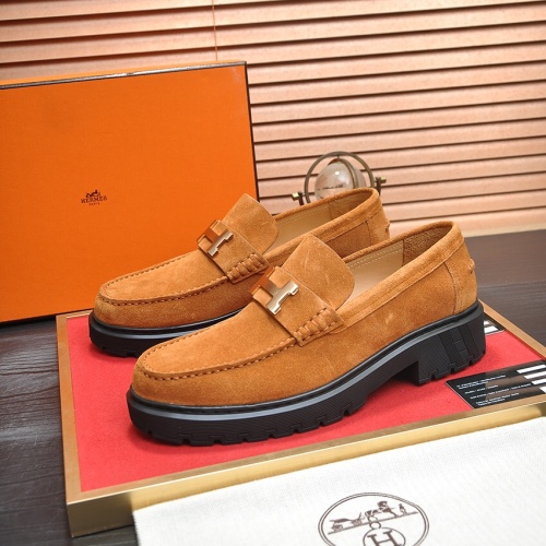 Hermes Leather Shoes For Men #1257337 $118.00 USD, Wholesale Replica Hermes Leather Shoes