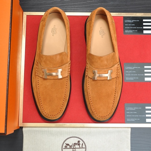 Replica Hermes Leather Shoes For Men #1257337 $118.00 USD for Wholesale