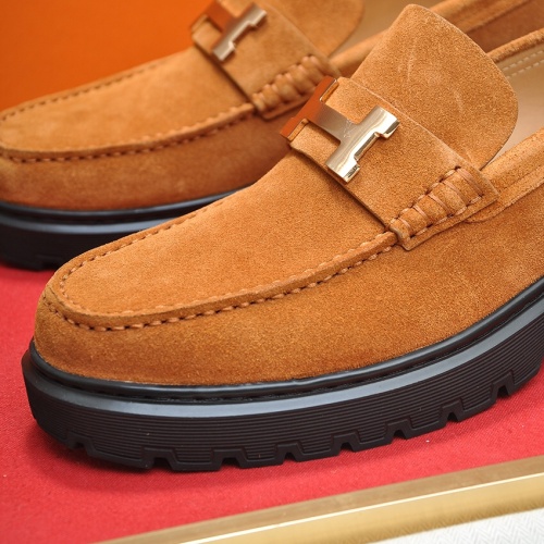 Replica Hermes Leather Shoes For Men #1257337 $118.00 USD for Wholesale