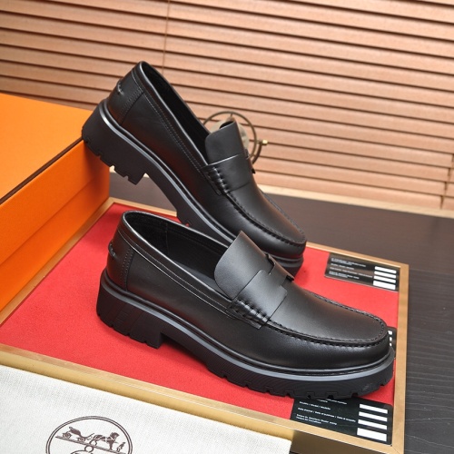 Replica Hermes Leather Shoes For Men #1257340 $118.00 USD for Wholesale