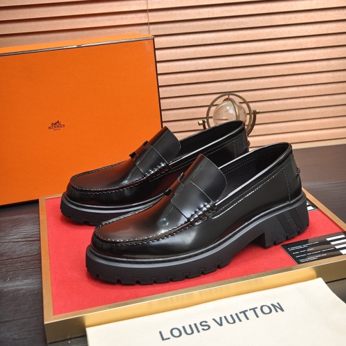 Hermes Leather Shoes For Men #1257341 $118.00 USD, Wholesale Replica Hermes Leather Shoes