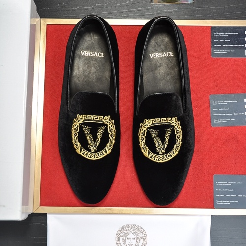 Replica Versace Leather Shoes For Men #1257472 $85.00 USD for Wholesale