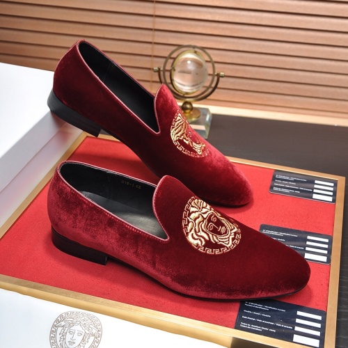 Replica Versace Leather Shoes For Men #1257473 $85.00 USD for Wholesale