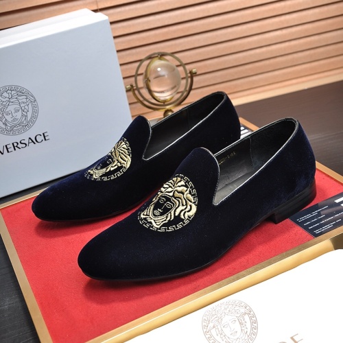 Versace Leather Shoes For Men #1257480 $85.00 USD, Wholesale Replica Versace Leather Shoes