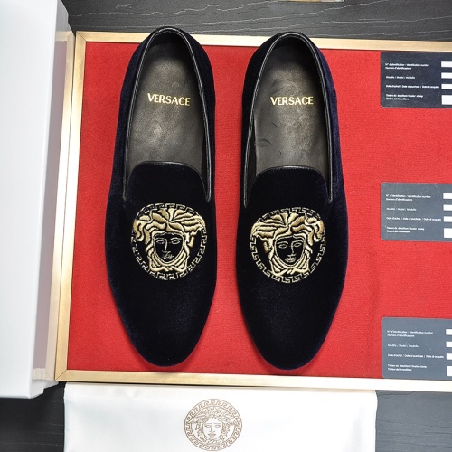 Replica Versace Leather Shoes For Men #1257480 $85.00 USD for Wholesale