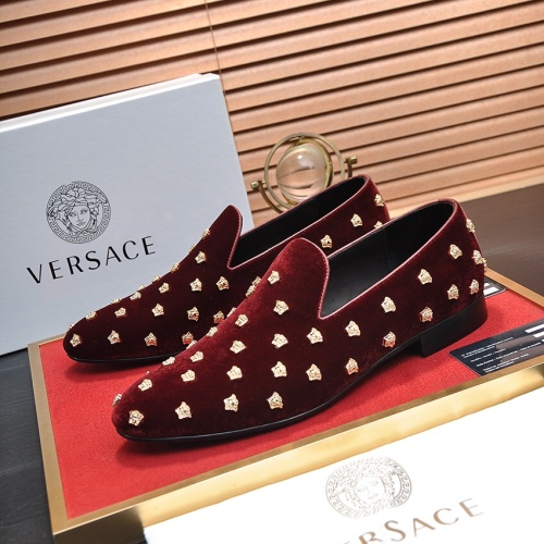 Versace Leather Shoes For Men #1257485 $88.00 USD, Wholesale Replica Versace Leather Shoes