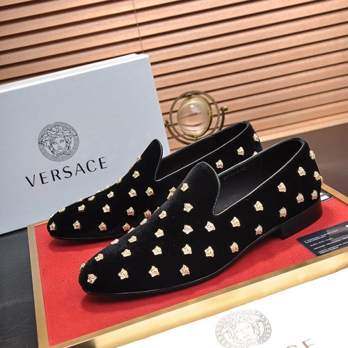 Versace Leather Shoes For Men #1257486 $88.00 USD, Wholesale Replica Versace Leather Shoes