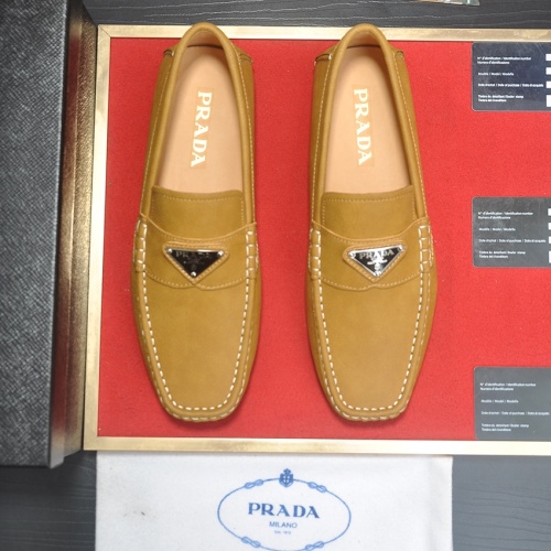 Replica Prada Leather Shoes For Men #1257505 $80.00 USD for Wholesale