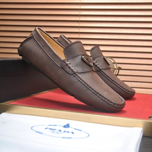 Replica Prada Leather Shoes For Men #1257506 $80.00 USD for Wholesale