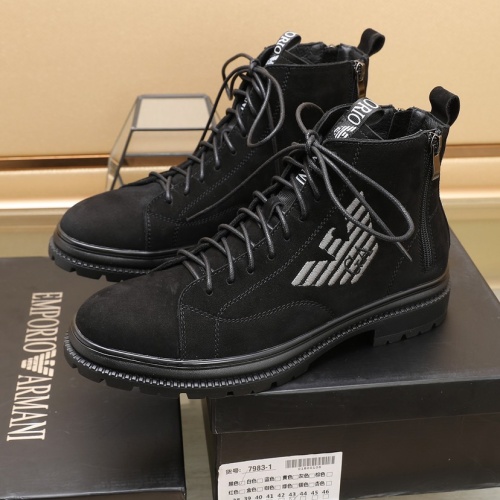 Replica Armani Boots For Men #1257525 $96.00 USD for Wholesale