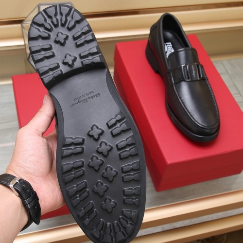 Replica Salvatore Ferragamo Leather Shoes For Men #1257530 $92.00 USD for Wholesale