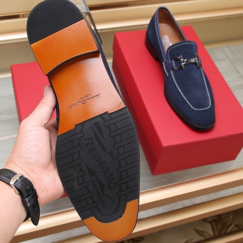 Replica Salvatore Ferragamo Leather Shoes For Men #1257531 $92.00 USD for Wholesale