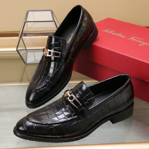 Salvatore Ferragamo Leather Shoes For Men #1257534 $98.00 USD, Wholesale Replica Salvatore Ferragamo Leather Shoes