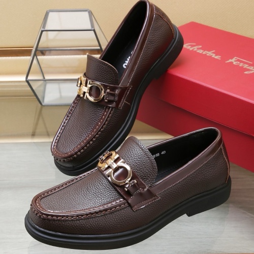 Salvatore Ferragamo Leather Shoes For Men #1257535 $98.00 USD, Wholesale Replica Salvatore Ferragamo Leather Shoes