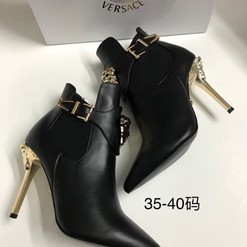 Replica Versace Boots For Women #1257775 $96.00 USD for Wholesale