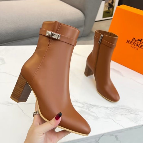 Replica Hermes Boots For Women #1257797 $108.00 USD for Wholesale