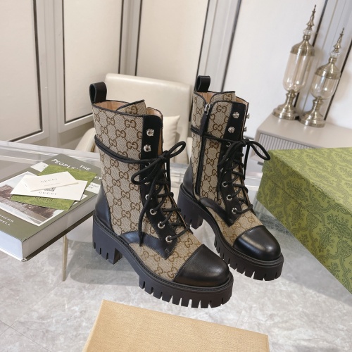 Replica Gucci Boots For Women #1257880 $105.00 USD for Wholesale