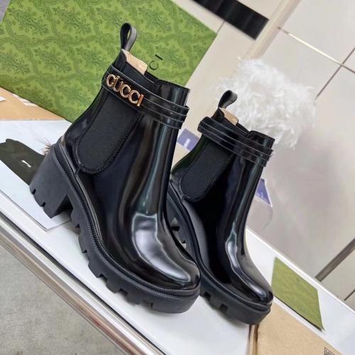 Replica Gucci Boots For Women #1257981 $100.00 USD for Wholesale