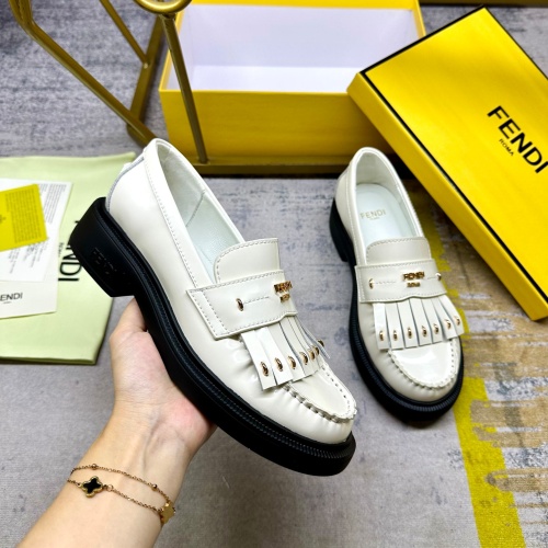 Replica Fendi Leather Shoes For Women #1258025 $102.00 USD for Wholesale