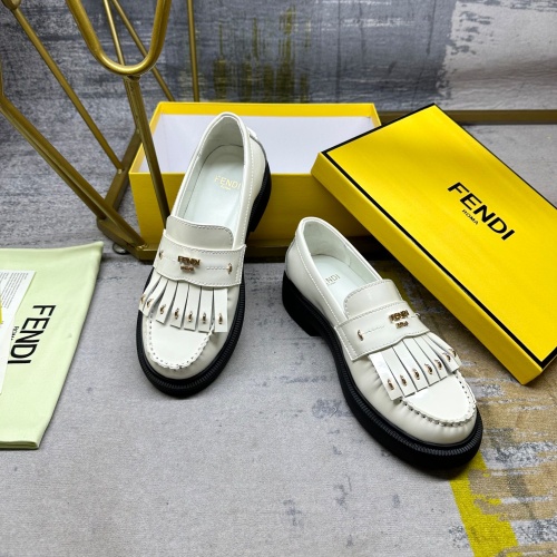 Replica Fendi Leather Shoes For Women #1258025 $102.00 USD for Wholesale