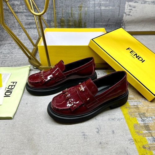 Fendi Leather Shoes For Women #1258026 $102.00 USD, Wholesale Replica Fendi Leather Shoes