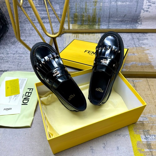 Replica Fendi Leather Shoes For Women #1258027 $102.00 USD for Wholesale