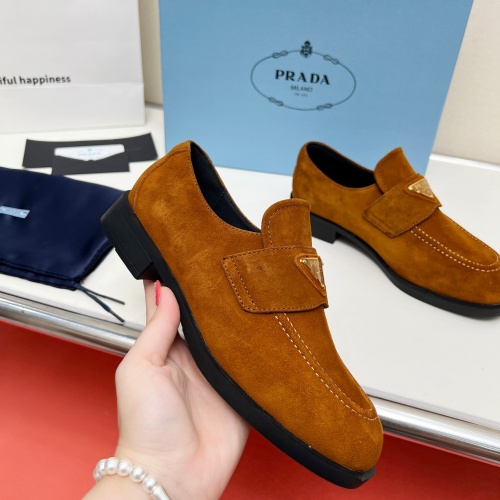 Replica Prada Leather Shoes For Women #1258155 $102.00 USD for Wholesale