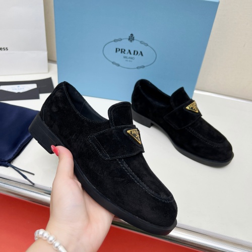 Replica Prada Leather Shoes For Women #1258157 $102.00 USD for Wholesale