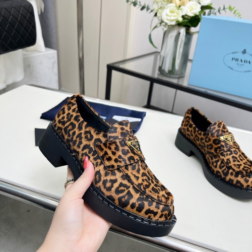 Replica Prada Leather Shoes For Women #1258158 $102.00 USD for Wholesale