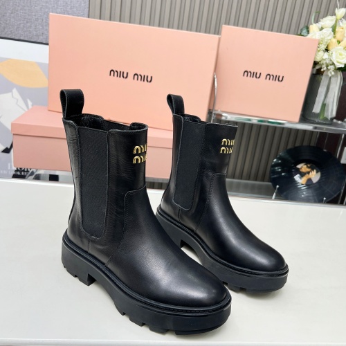 Replica MIU MIU Boots For Women #1258662 $108.00 USD for Wholesale