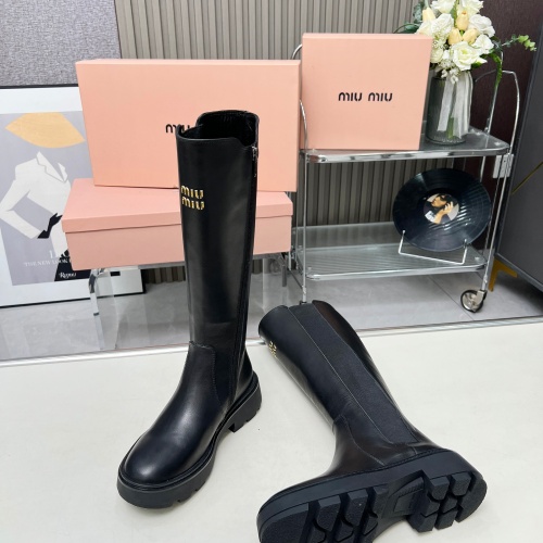 Replica MIU MIU Boots For Women #1258663 $140.00 USD for Wholesale